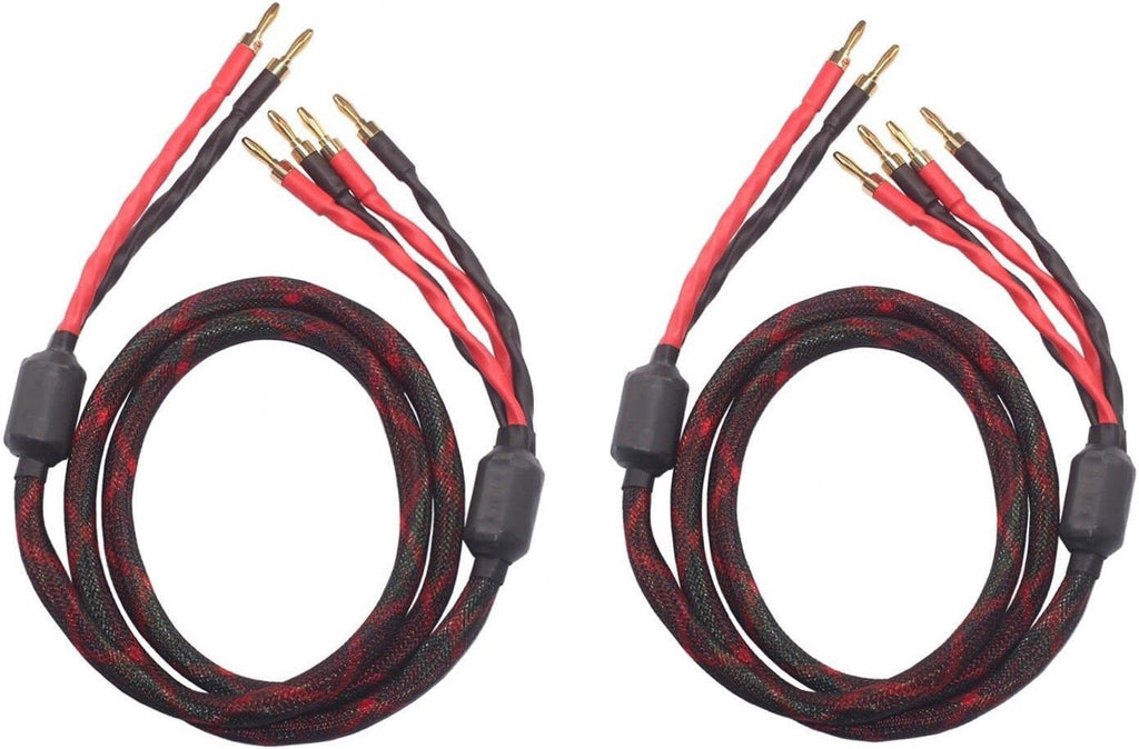 Bi-Wire Speaker Cable 2 Banana Plugs 4 Banana Plugs 1pair Set N7720