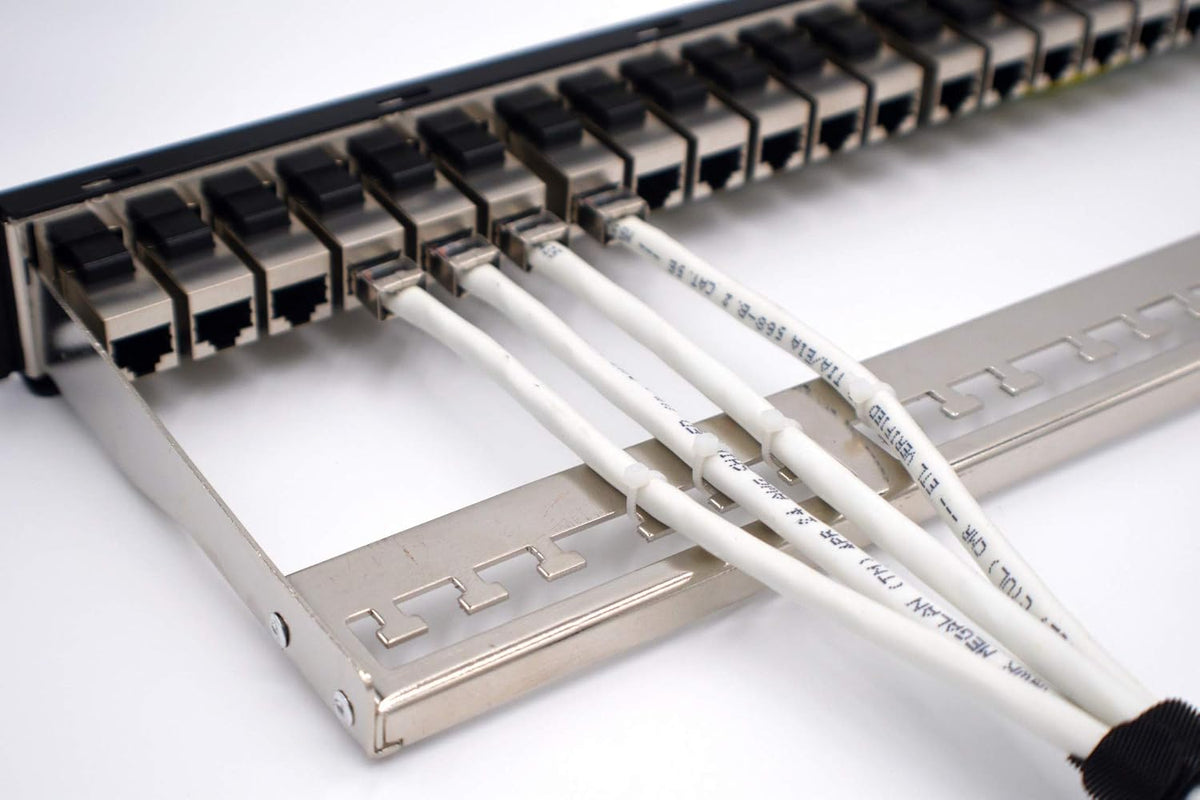 24-Port CAT6A FTP Shielded 1U Patch Panel V384