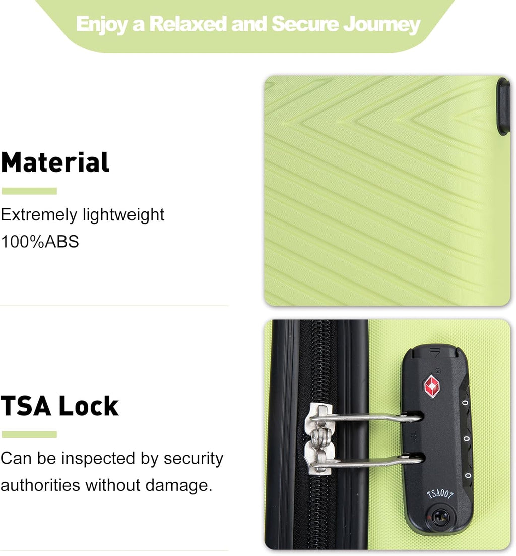 4 Piece Lightweight Luggage Set with TSA Lock & Spinner Wheels E4656