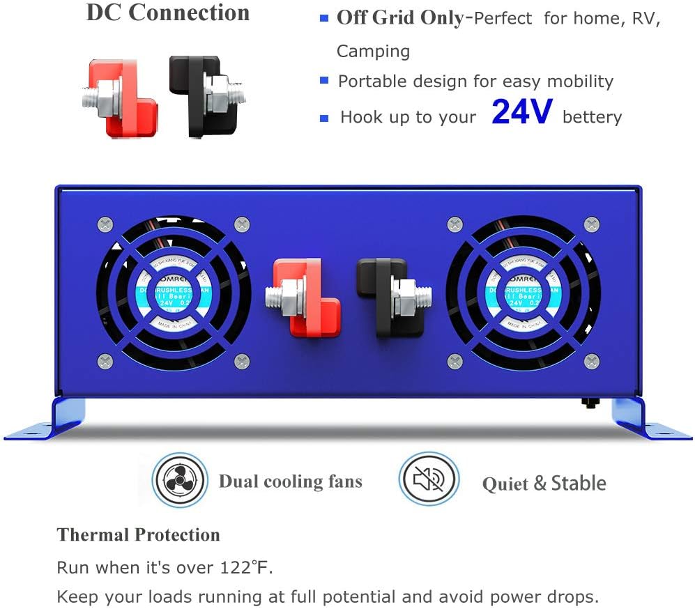 Pure Sine Wave Power Inverter 3000W 24V DC to AC 110V V112