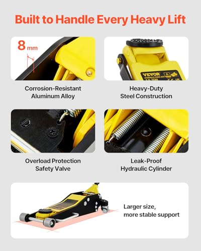 3 Ton Low Profile Aluminum Steel Racing Floor Jack with Dual Pistons Quick Lift Pump U9773