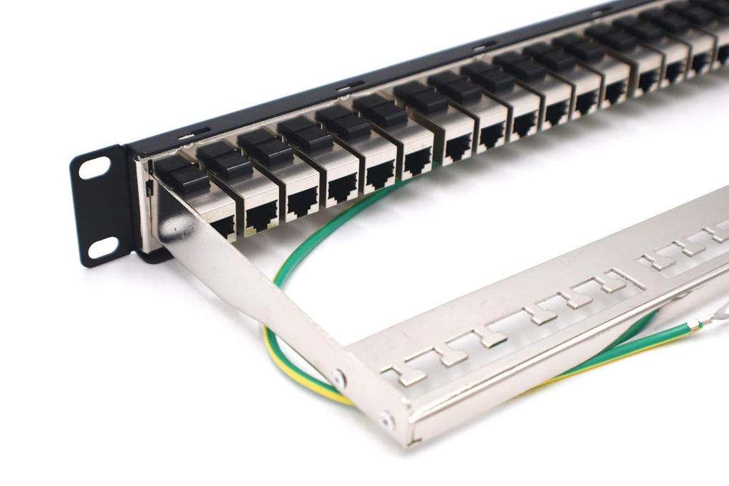 24-Port CAT6A FTP Shielded 1U Patch Panel V384