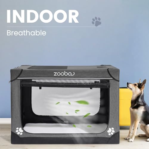 Charcoal Gray Portable Soft Dog Crate with Carry Bag C301079