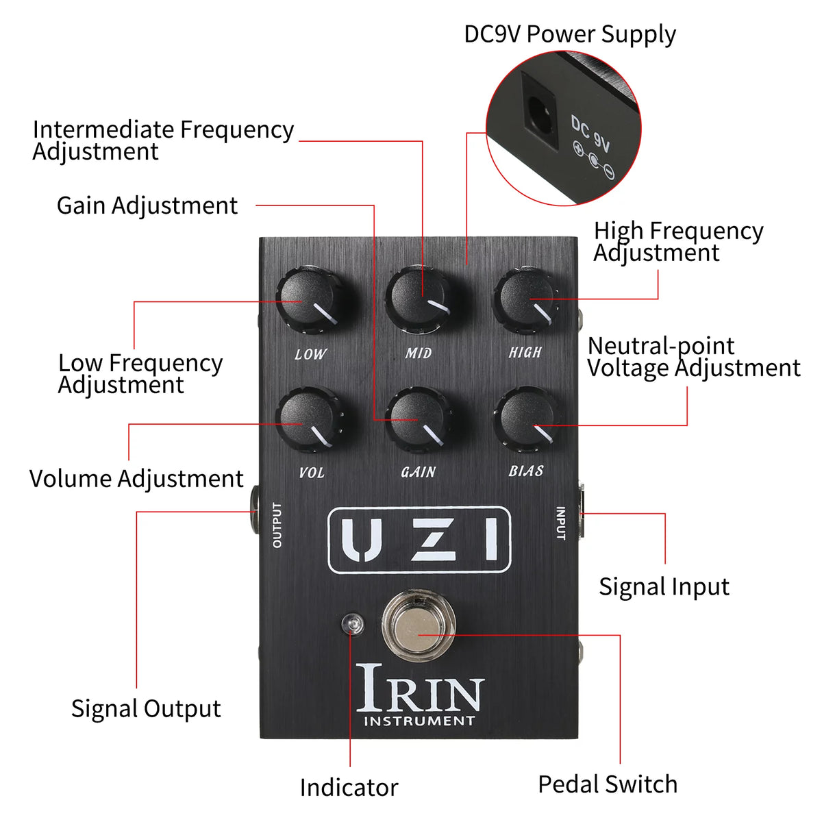 Guitar Heavy Distortion Effect Simulator Pedal O841071