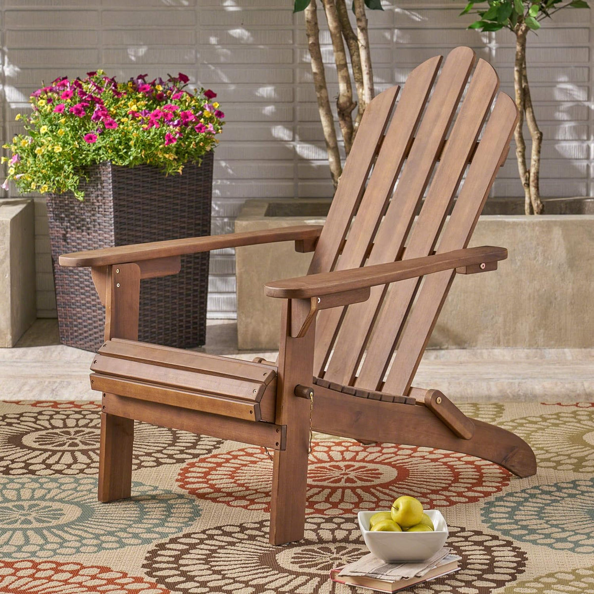 Foldable Acacia Wood Adirondack Chair Q806573