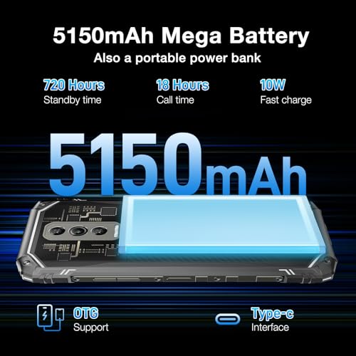 20GB RAM 256GB ROM 6.56'' 90Hz Display 50MP Camera 5150mAh Battery IP68/IP69K Waterproof Rugged Smartphone M314