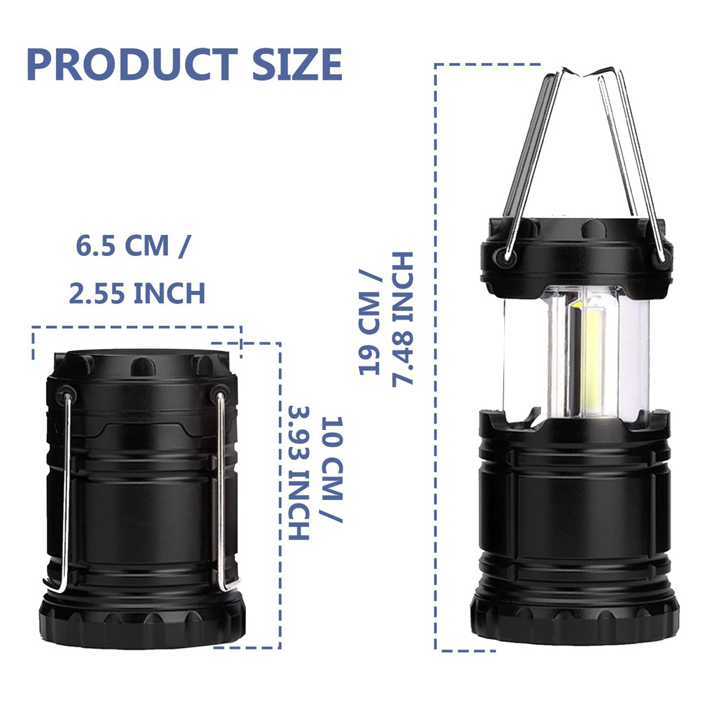 4 Pack Camping Lantern with 30 LED Bulbs and COB Flashlight B78015