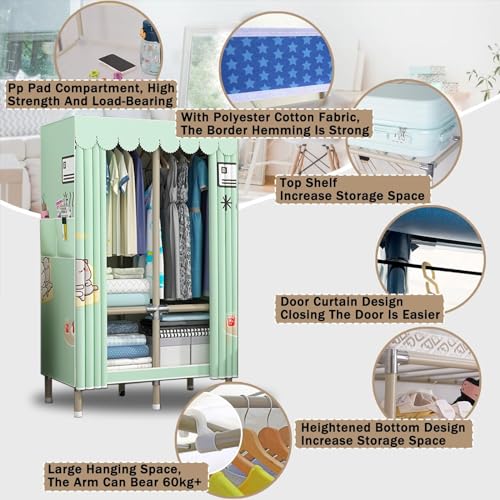Canvas Wardrobe with Shelves and Hanging Rail K65989