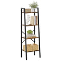 5-Tier Narrow Ladder Bookshelf, Metal Frame, Greige X223