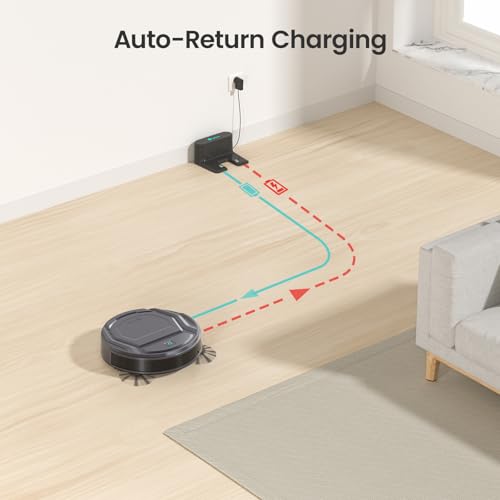 Black Robot Vacuum Cleaner, 2200Pa Suction, 120 Min Self-Charging D852672