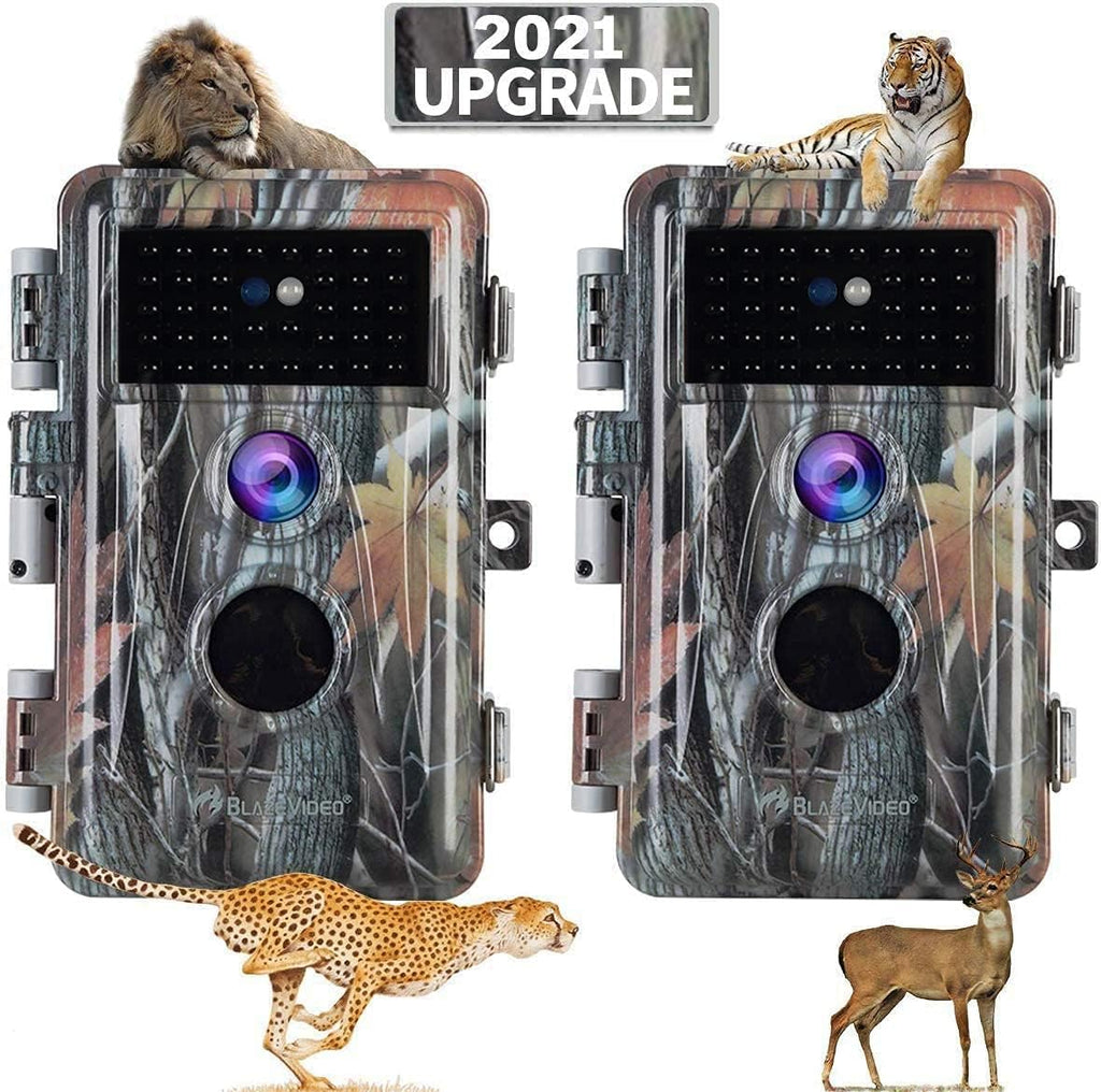2-Pack Night Vision Trail Cameras 24MP 1296P IP66 Waterproof N979374