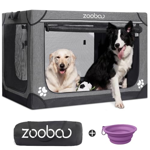 Charcoal Gray Portable Soft Dog Crate with Carry Bag C301079