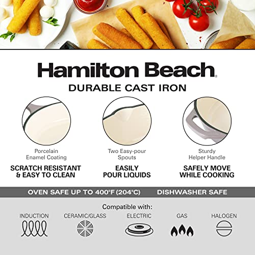Cream Enameled Cast Iron Fry Pan 10-Inch Y827