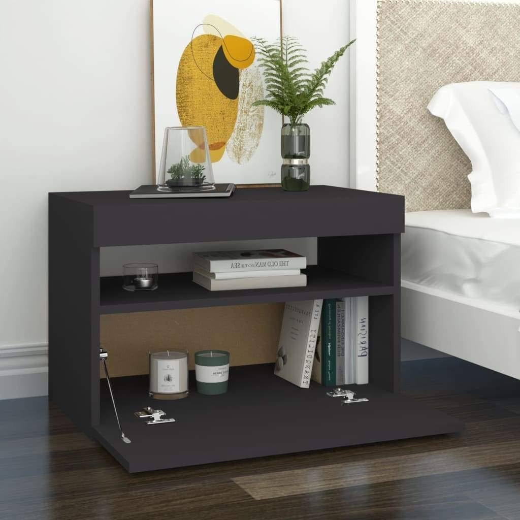 Gray TV Cabinet with LED Lights O1147