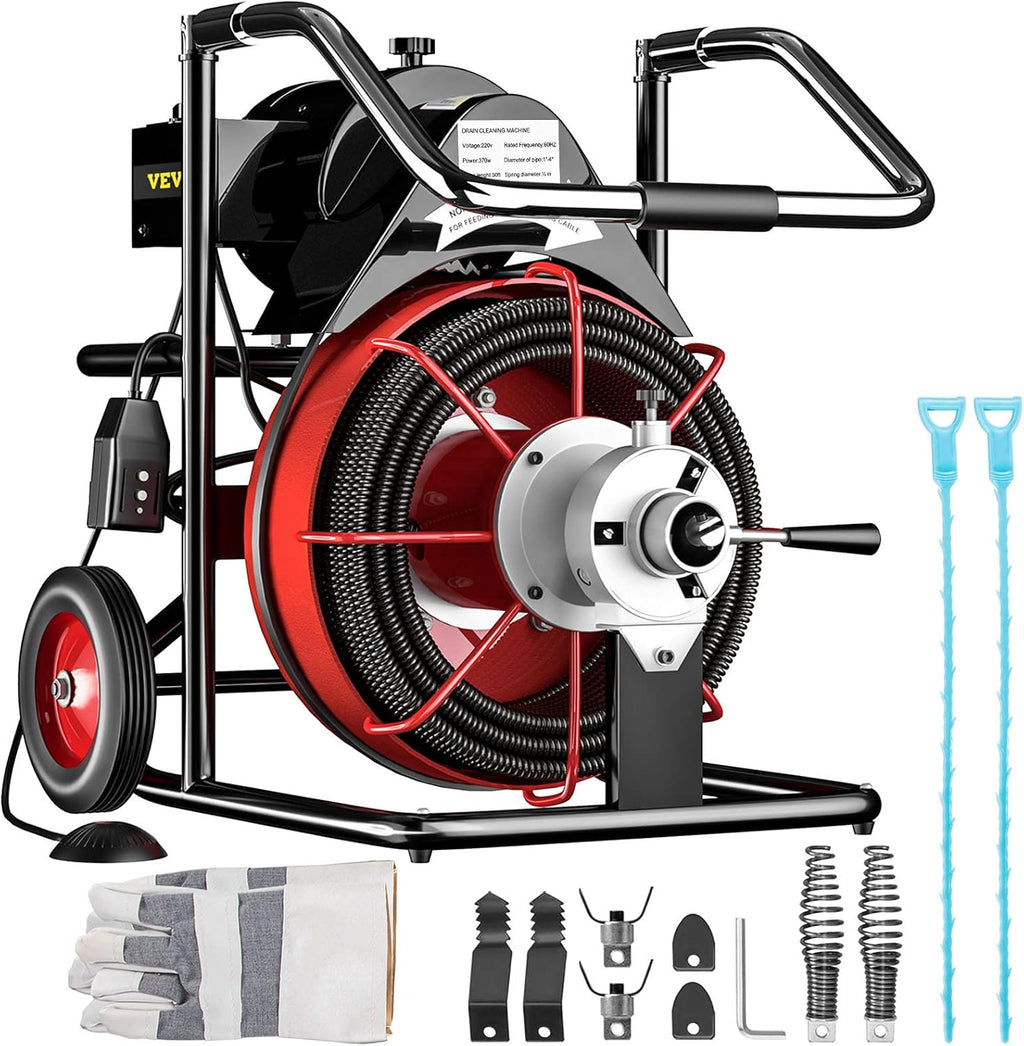 50 Ft x 1/2 Inch Portable Electric Drain Auger Cleaner D458
