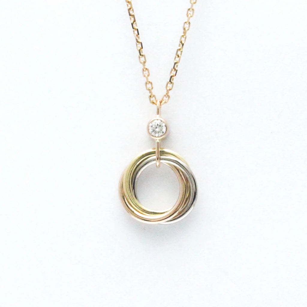 18K Pink Gold, White Gold, Yellow Gold Diamond Pendant Necklace B75535