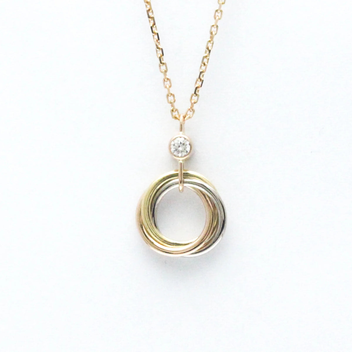 18K Pink Gold, White Gold, Yellow Gold Diamond Pendant Necklace B75535