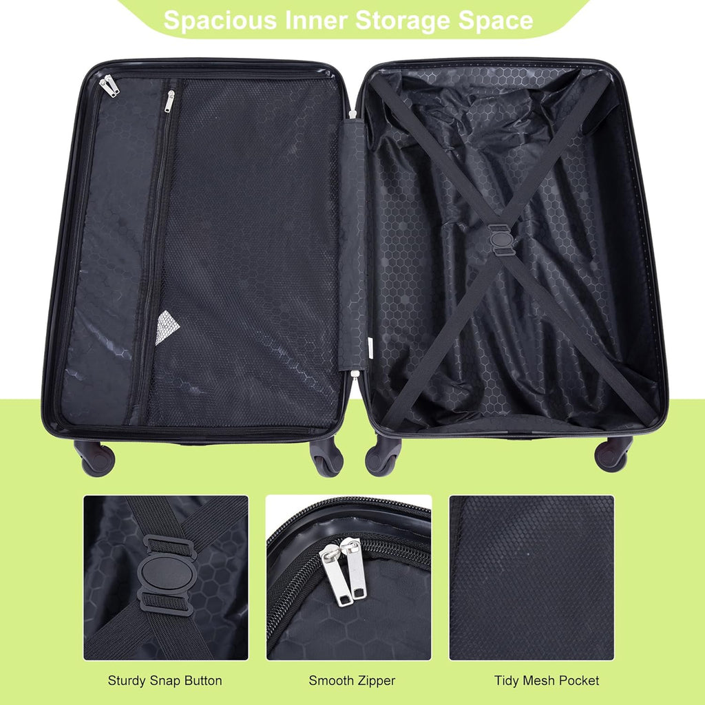 4 Piece Lightweight Luggage Set with TSA Lock & Spinner Wheels E4656