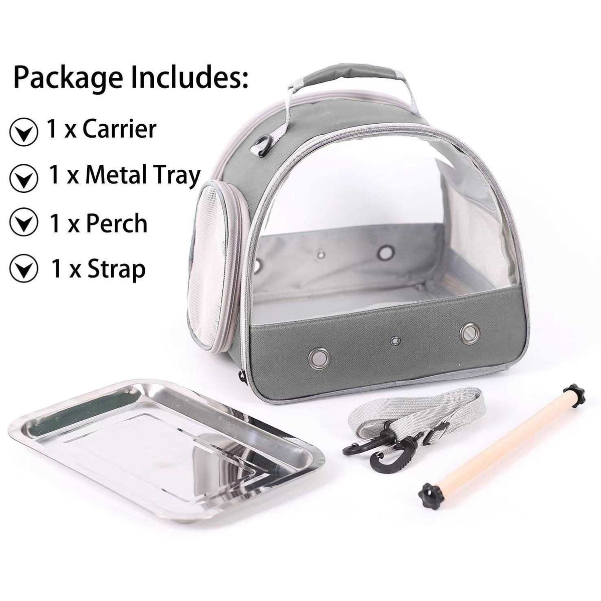 Small Bird Cage with Standing Perch and Stainless Steel Tray E68466