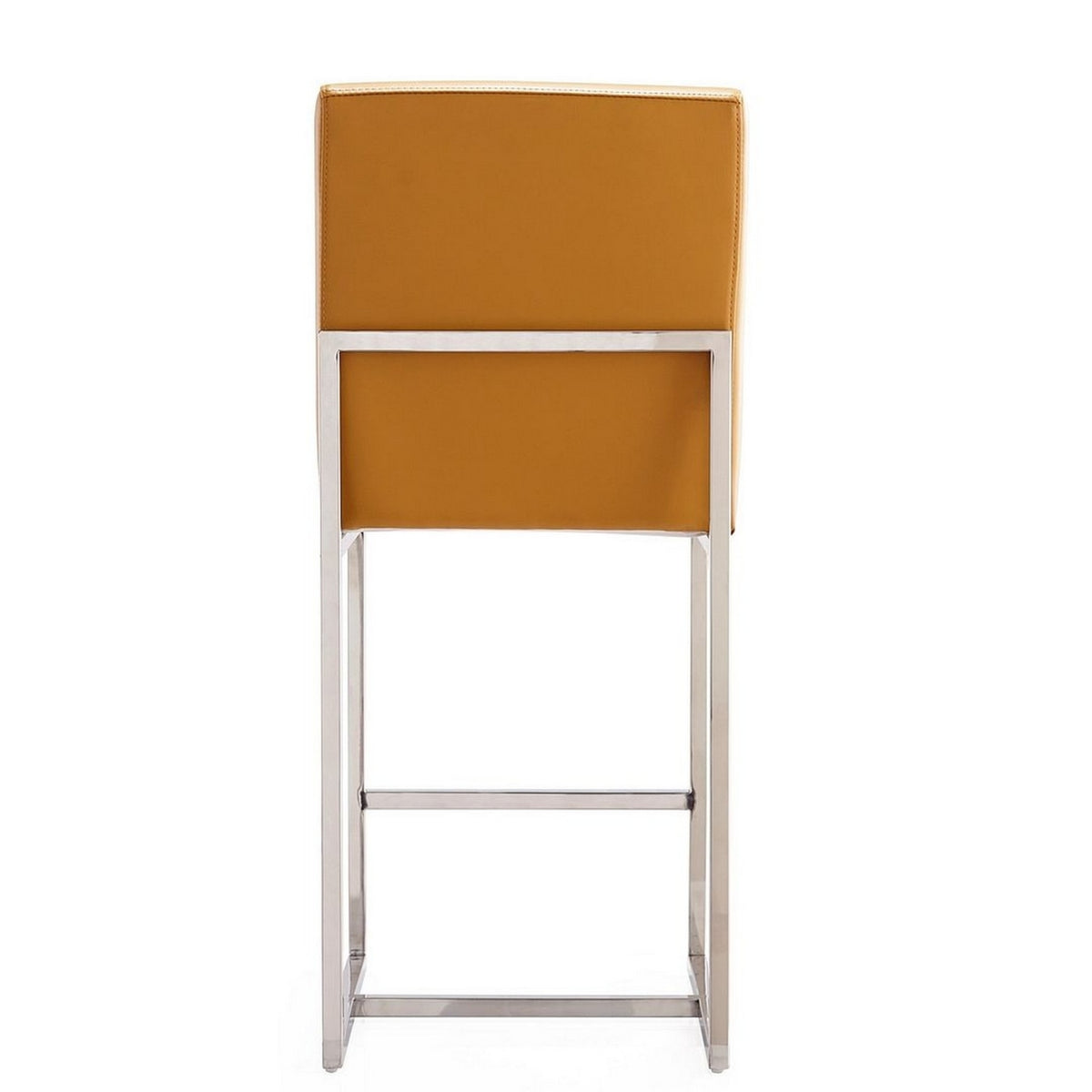Camel Polished Chrome Stainless Steel Counter Height Bar Stool Set of 2 Z4704