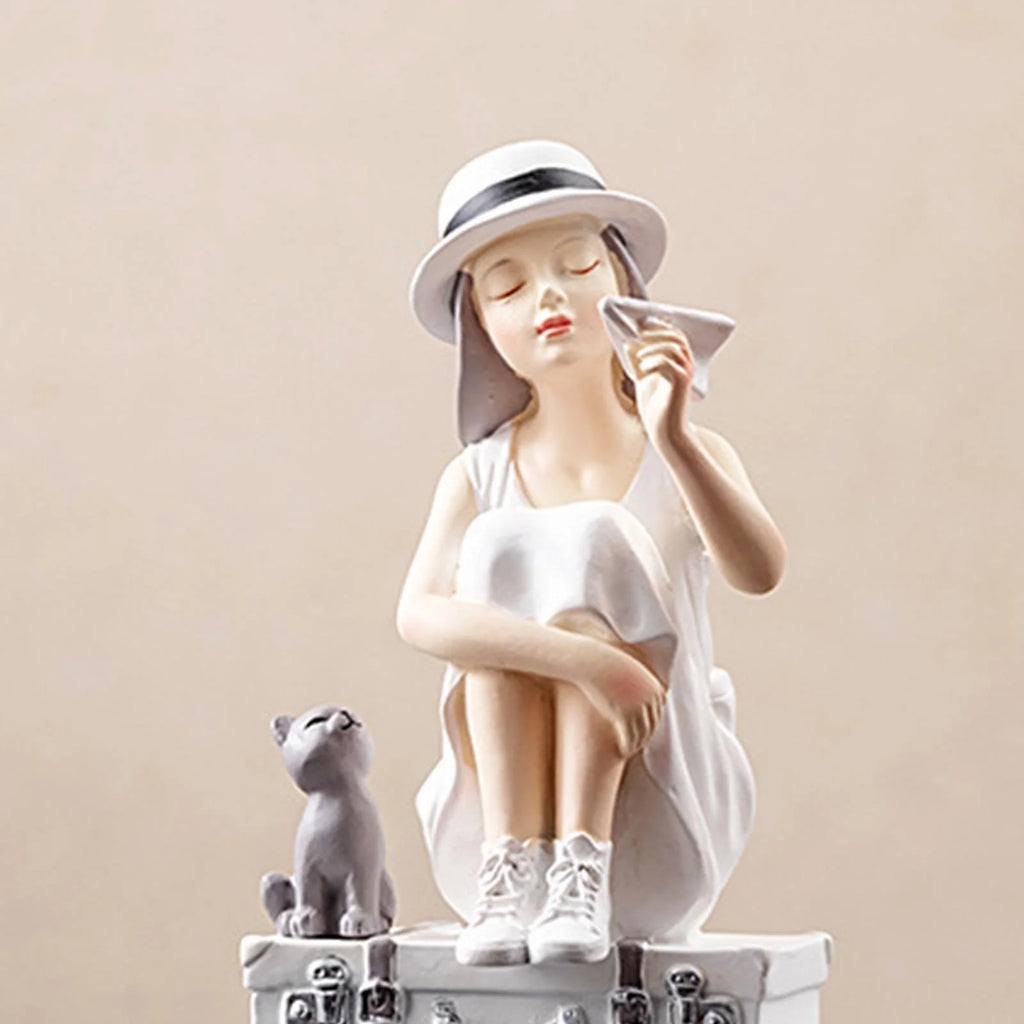 Girl Figurine Statue Sculpture Desktop Ornament F43134