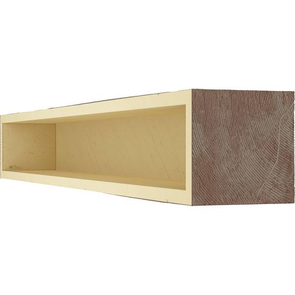 Rough Sawn Faux Wood Fireplace Mantel, Aged Pecan F17449