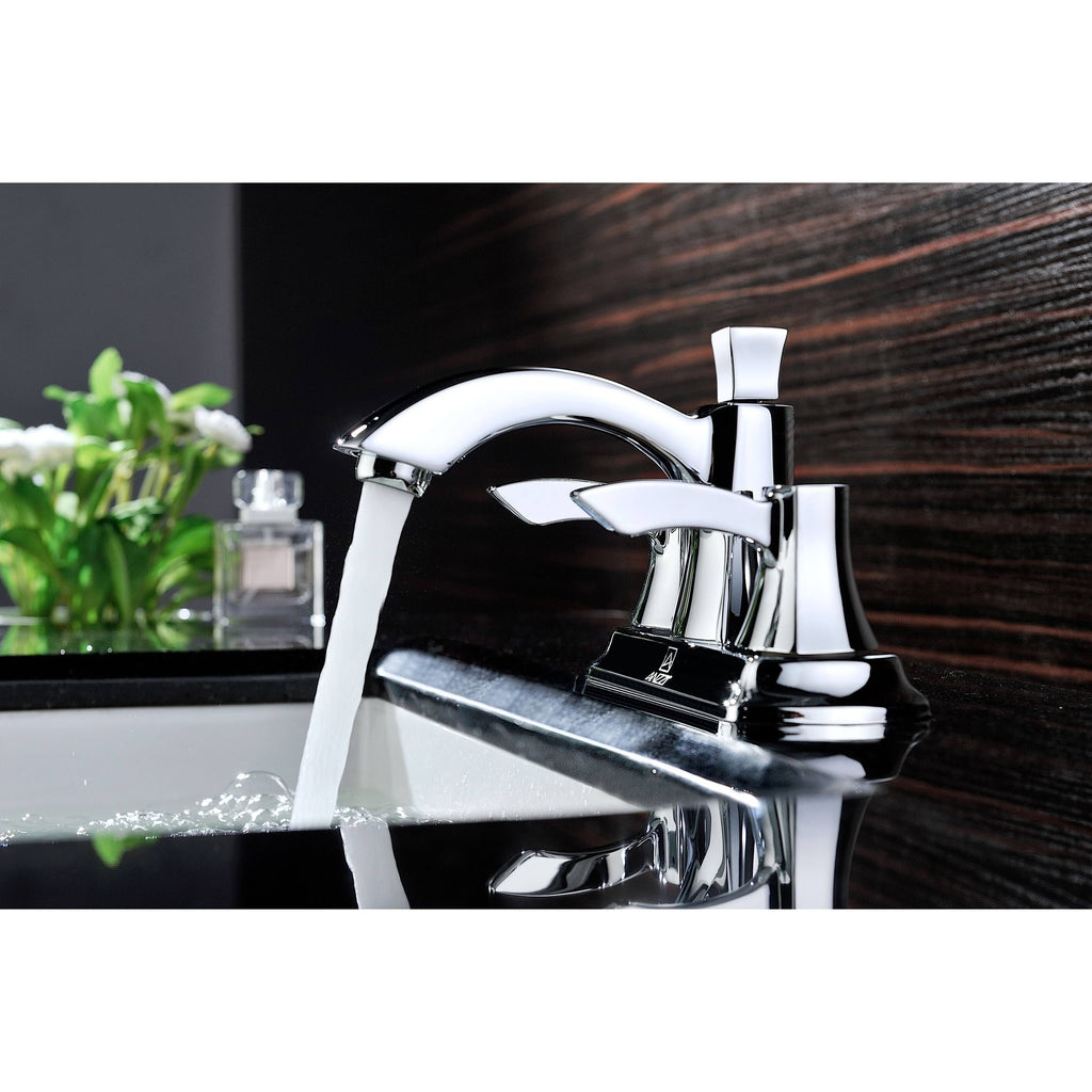 Polished Chrome 2-Handle Bathroom Sink Faucet N815