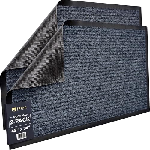 Front Door Mat 30x17 inches 2-Pack Gray L239
