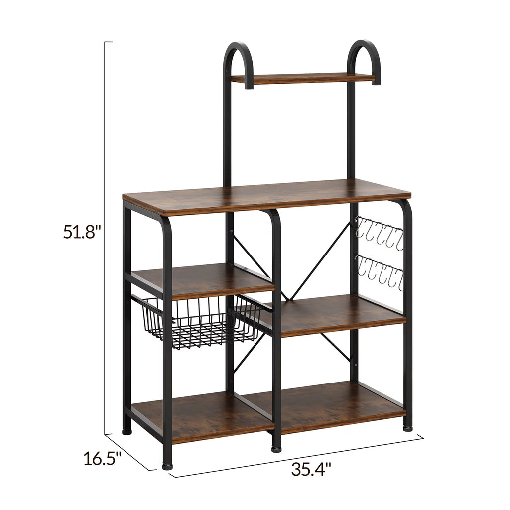 5-Tier Kitchen Bakers Rack with Storage Shelves P48816