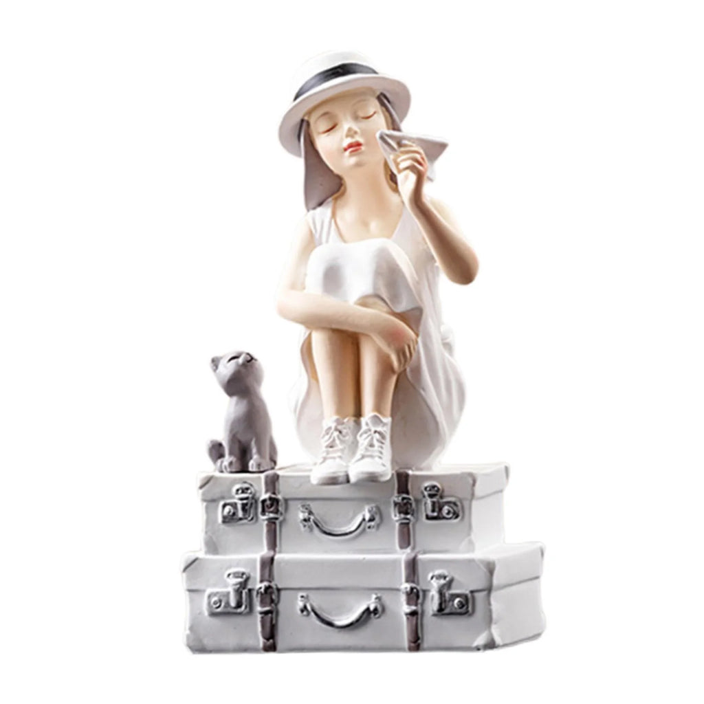Girl Figurine Statue Sculpture Desktop Ornament F43134