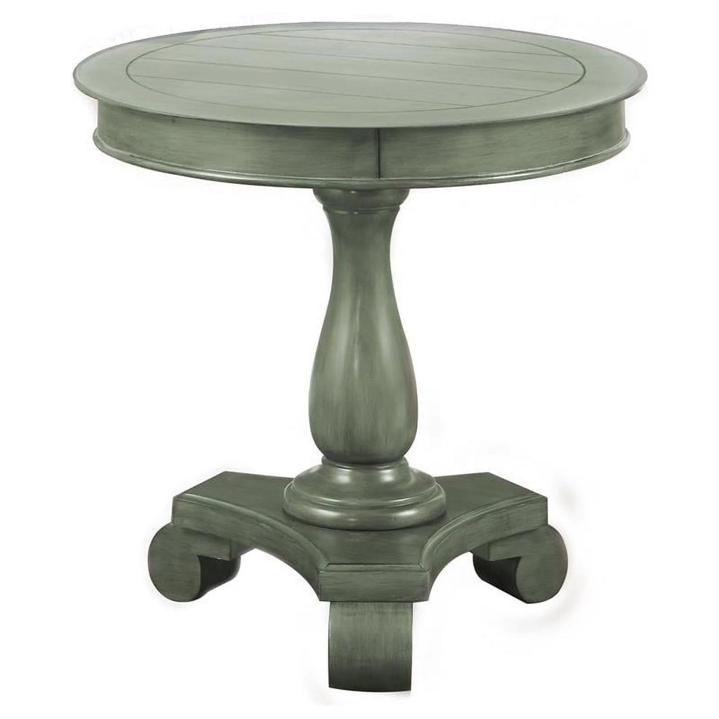 Round Engineered Wood End Table in Green J7870