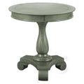 Round Engineered Wood End Table in Green J7870