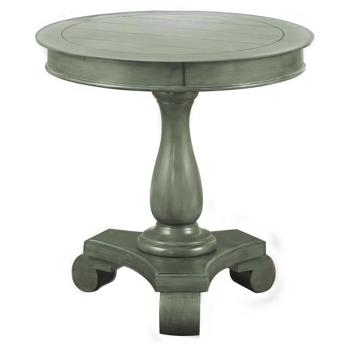 Round Engineered Wood End Table in Green J7870