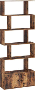 6-Tier Rustic Wooden Bookshelf with Cabinet Z819