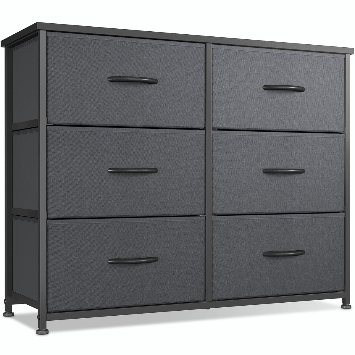 Black Grey 6 Drawer Dresser Q29162
