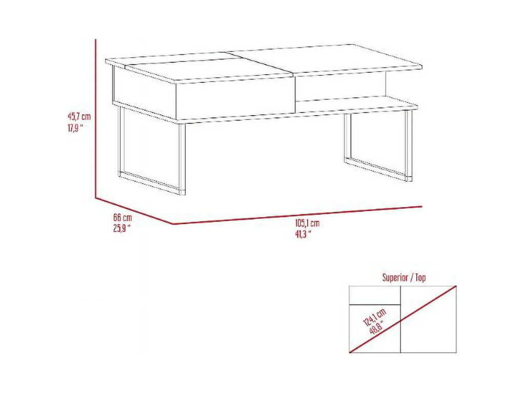 Lift Top Coffee Table with One Shelf H917801