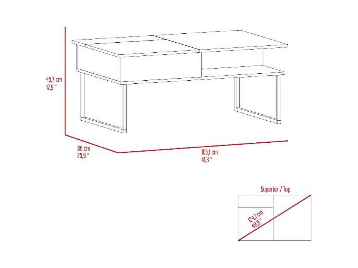 Lift Top Coffee Table with One Shelf H917801