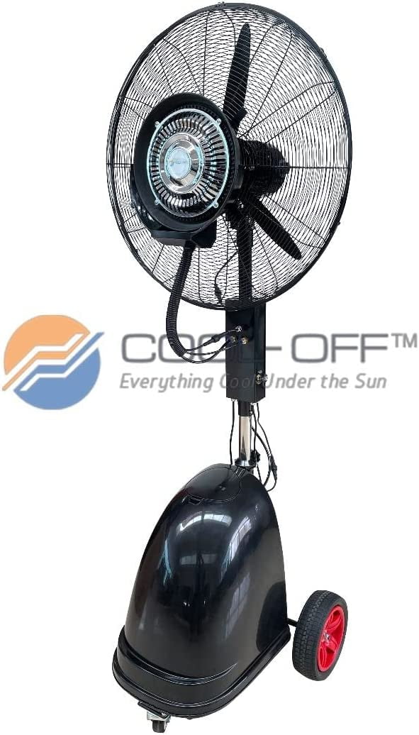 Oscillating Misting Pedestal Fan, 3 Cooling Speeds, 12 Gallon Tank, 26 inch, Black D4599