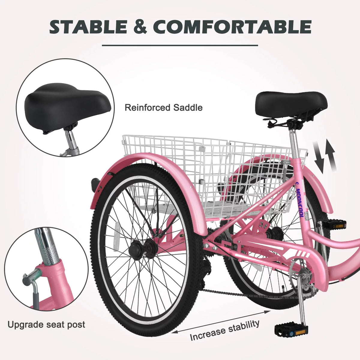 24 Adult Tricycle 7 Speed Cyan L715918