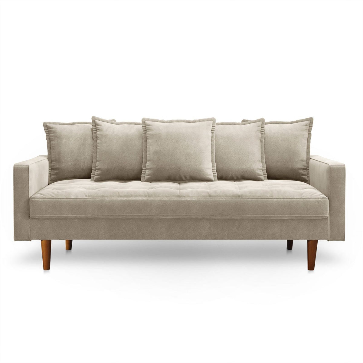 Beige Velvet Upholstered Sofa Z772