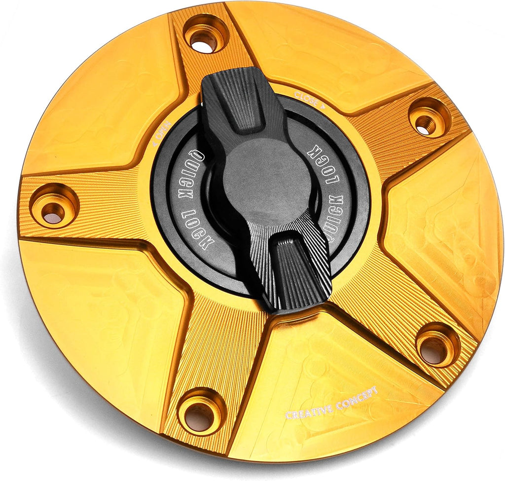 Gold CNC 1/4 Quick Lock Fuel Cap Pack of 2 U77898