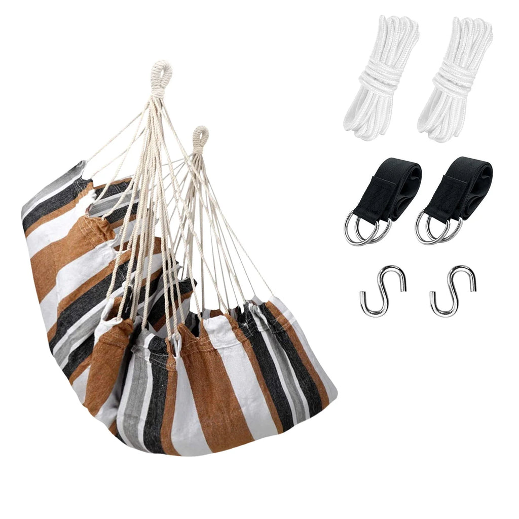 Hammock Chair with Pocket, Max 300 lbs, Dark Gray Z71896