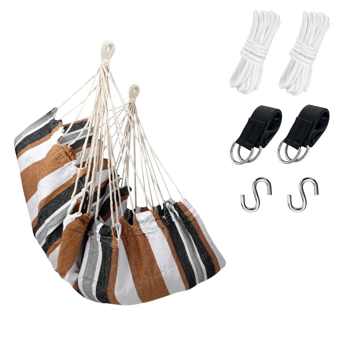 Hammock Chair with Pocket, Max 300 lbs, Dark Gray Z71896
