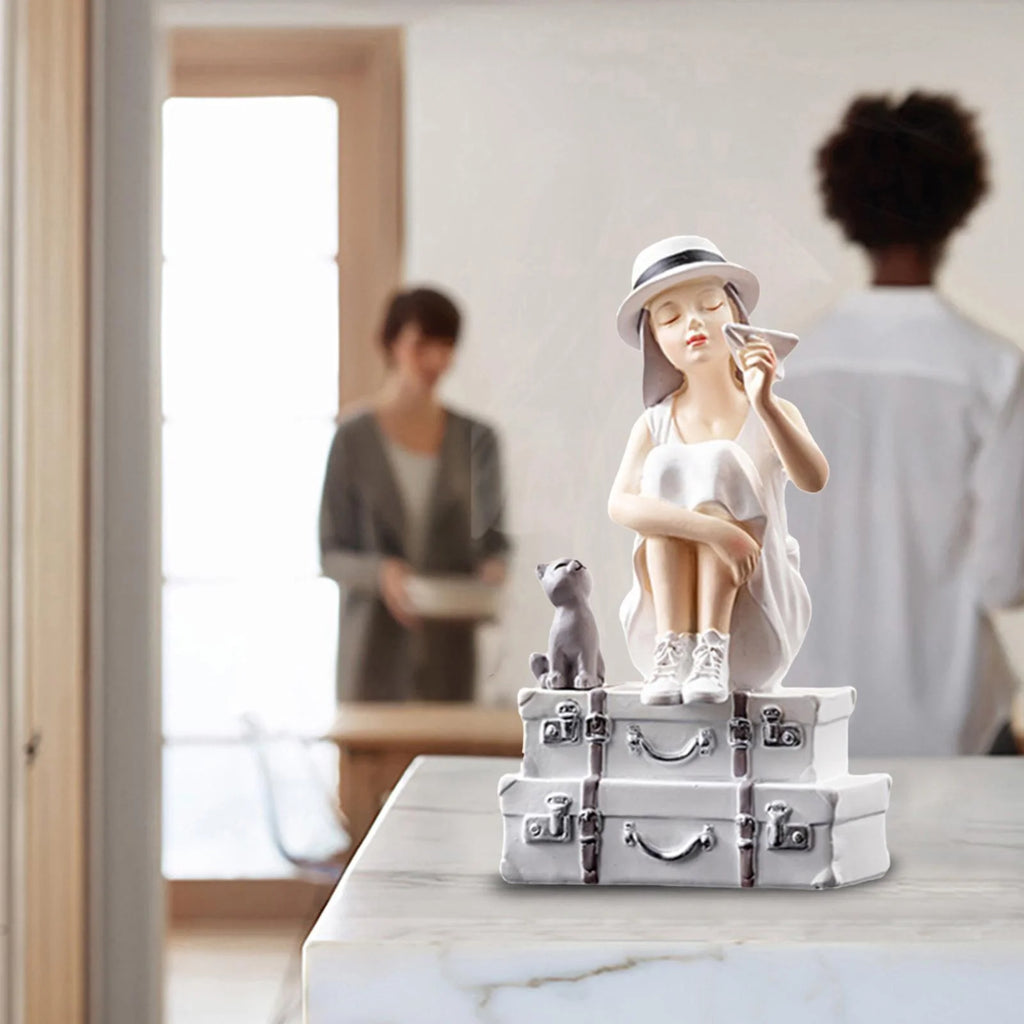 Girl Figurine Statue Sculpture Desktop Ornament F43134