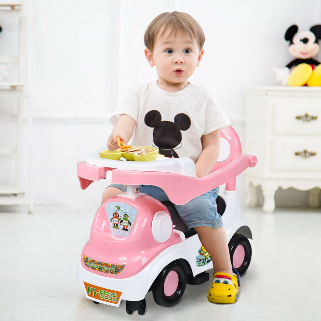 Pink Ride on Push Car with Music Box & Horn I52153
