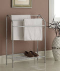 Chrome Finish Towel Bathroom Rack Stand Shelf O75041