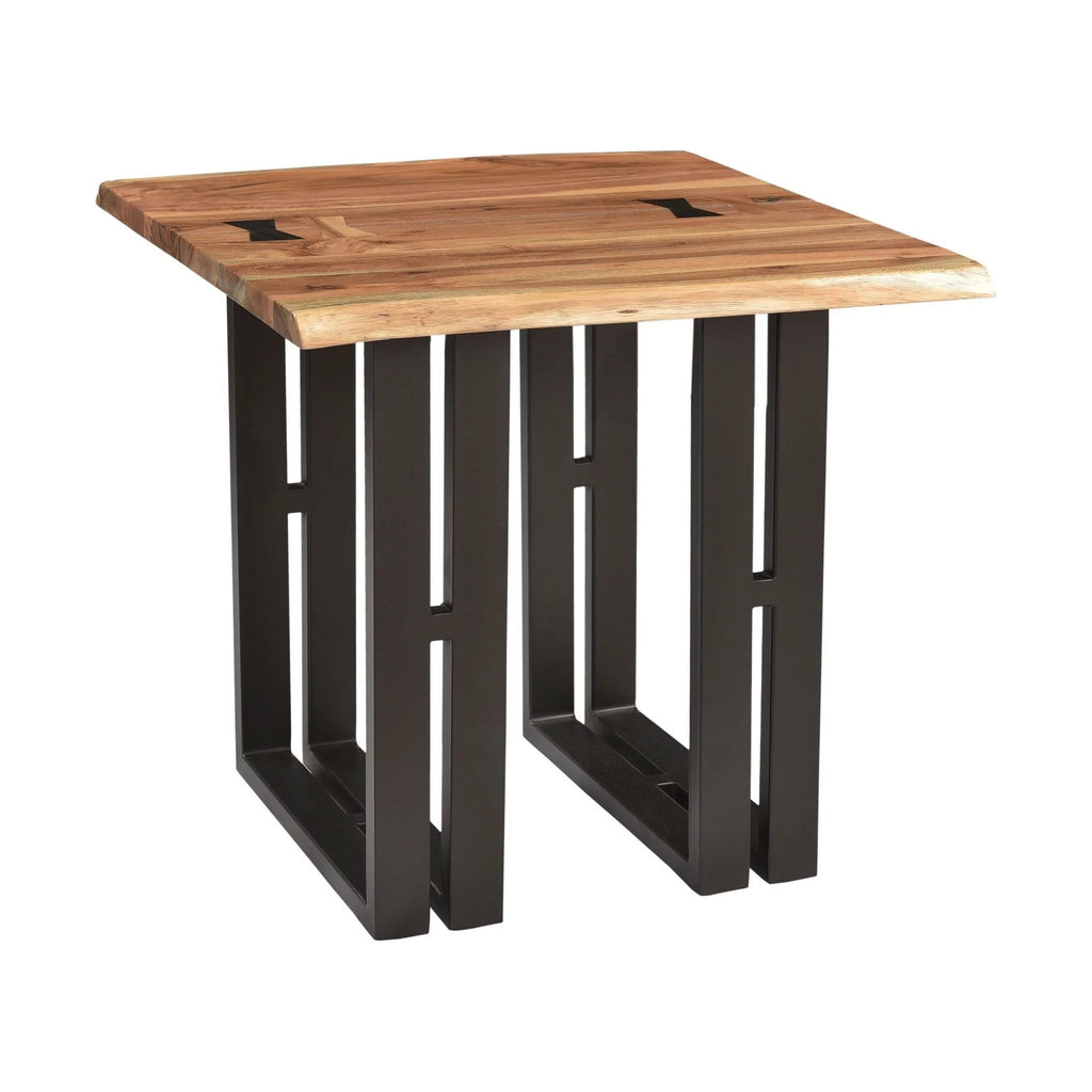 Acacia & Steel End Table T4516