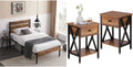 Twin Bed Frame with Wood Headboard and Footboard C998096