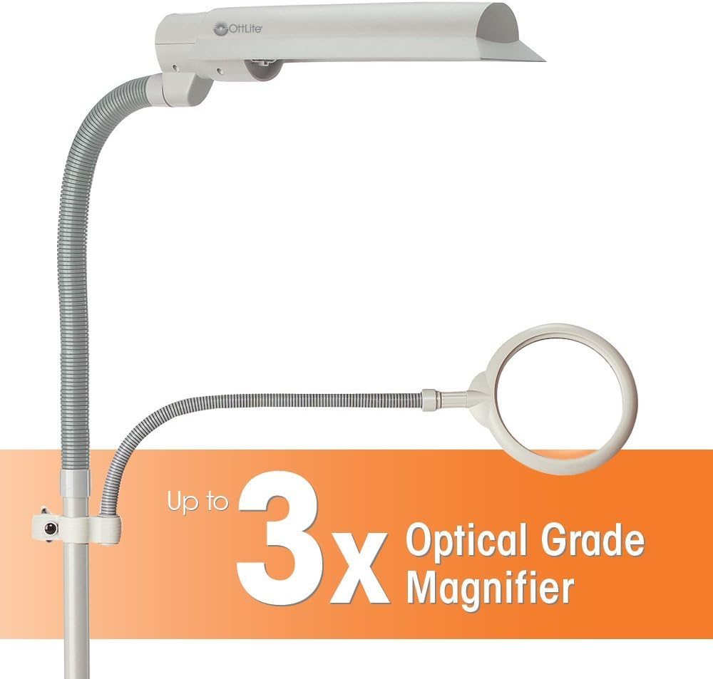 18W Floor Lamp with Magnifier Attachment Arm E716