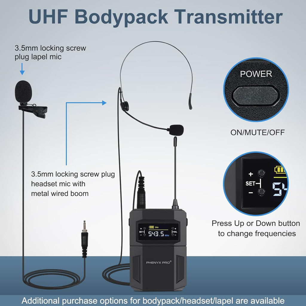 UHF Wireless Microphone System with Case T5833